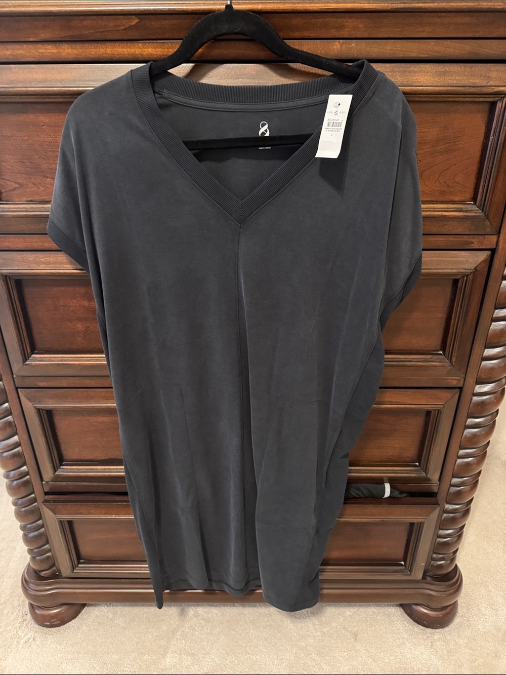 Lou & Grey Charcoal V-Neck Dress